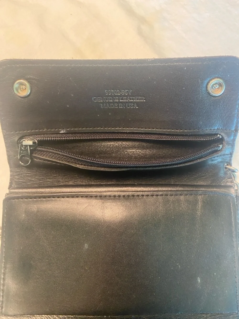 Men's Black Leather Chain Wallet - Unbranded